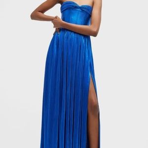 NWT Bronx and Branco Colbalt Florence Plisse Corset Gown size XL